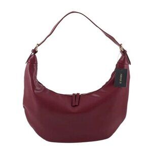 Forever 21 Burgundy Faux Leather Hobo Shoulder Bag With Gold-Tone Hardware & Zip